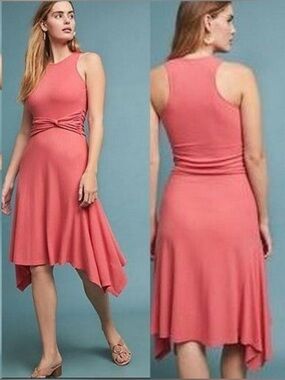 Anthropologie Women’s Kingsolver Ribbed Dress, Peachy Pink